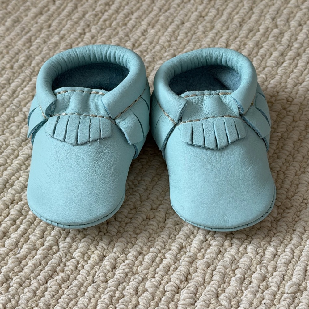 Freshly Picked Light Blue Baby Moccasins